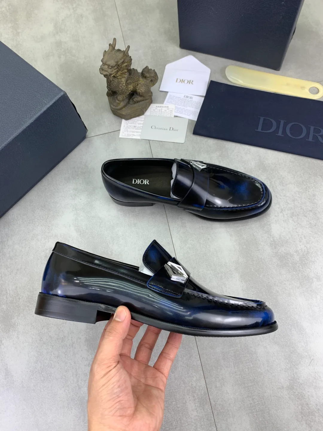 Men's men's shoes 💰P560 new style 💰high version 💎💎💎Dior original version! Top Italian purchasing agent! Men's business casual leather shoes, original imported open-edge beaded calfskin upper, ultimate texture, gentlemanly style, imported water-dyed cowhide inside, top-quality original Italian rubber outsole, first-class workmanship, top quality! Size: 39-44 (45 customized) 4️⃣ colors available